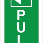Fire Door Sign - Pull to open - vertical (click for full view)