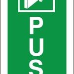 Fire Door Sign - Push to open - vertical (click for full view)