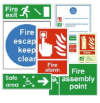 collection of fire safety signs suitable for schools